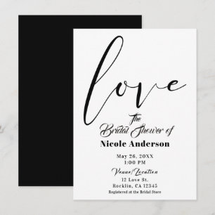 Convite Amor Preto e Branco Casamento Moderno Script