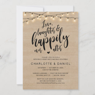 Convite Amor, riso e alegria para sempre, casamento