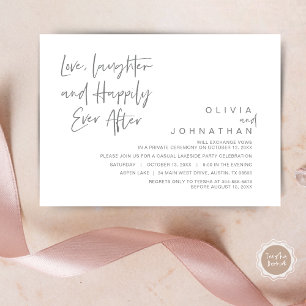 Convite Amor, Riso e Felizes para Sempre, Casamento Intimo