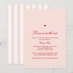 Convite Amor Rosa e Vermelho no Ar Chá de Noiva