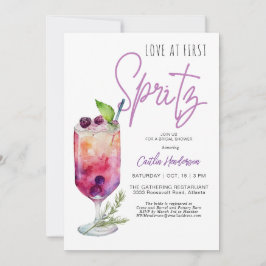 Convite Amor Roxo Moderno No Primeiro Chá de panela Spritz