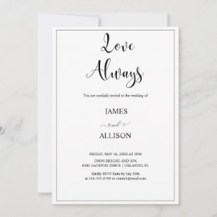 Convite Amor Sempre Anima Simples Elegante Minimalista