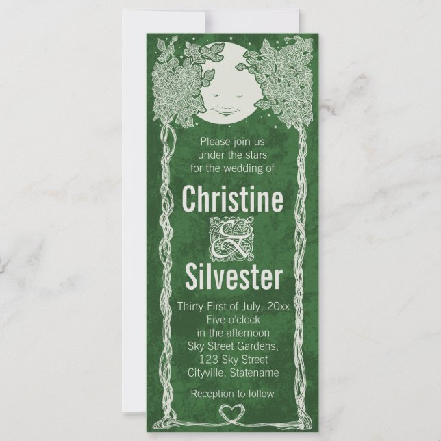 Convite Amor sob as estrelas, casamento (Frente)