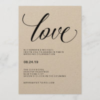 Amor| Tipografia de Casamento em Papel Kraft