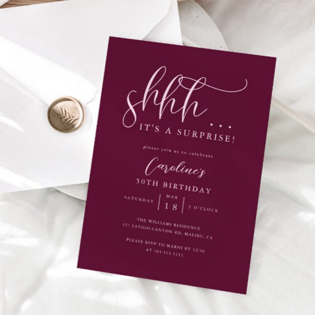 Convite Amorango de Festa de aniversário Surpresa Simples (Criador carregado)