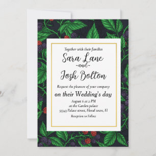 Convite Amoras negras em cinzas escuras