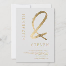 Convite Ampola de ouro de cinza moderna e nomes foto casam