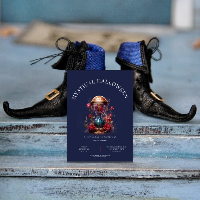 Convite ampulheta de ouro com rosas, simples e modernos (Criador carregado)