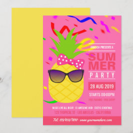 Convite Ananás de Aniversário de Verão