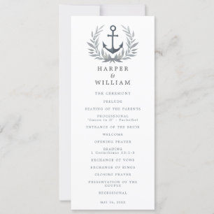 Convite Anchor Herald, programa de casamento