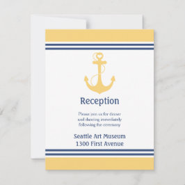 Convite Âncora de Coração Amarelo Direção da Recepção de C