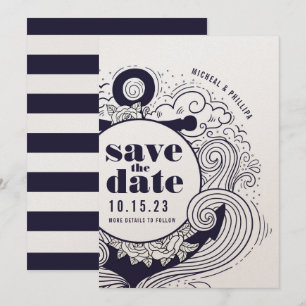 Convite Âncora náutica de casamento