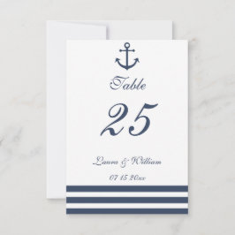 Convite Âncora Náutica e Número de Mesa de Casamento Listr
