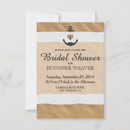 Convite Âncora Náutica na areia da praia e Faixa Branca