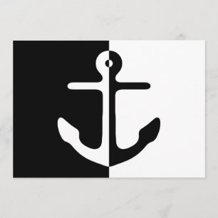 Convite Âncora preto e branco da partilha