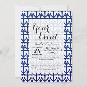 Convite Âncoras náuticas pintadas a Legal aquarela