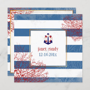 Convite Âncoras náuticas PixDezines+salva-vidas/cor seca