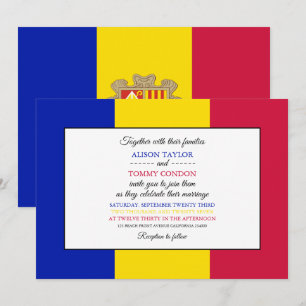 Convite Andorran Flag, Flag of Andorra Wedding
