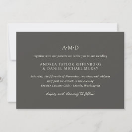 Convite Andrea Brown Elegant Wedding