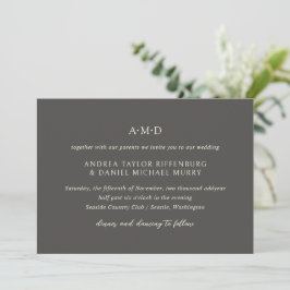 Convite Andrea Brown Elegant Wedding