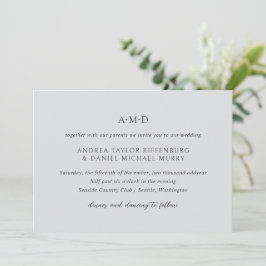 Convite Andrea Cinza Elegant Wedding