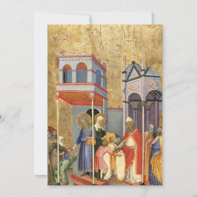 Convite Andrea di Bartolo - Joachim e Anna Giving Comida t (Frente)