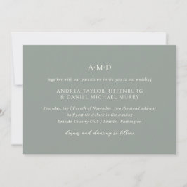 Convite Andrea Sage Green Elegant Wedding