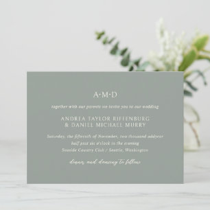 Convite Andrea Sage Green Elegant Wedding