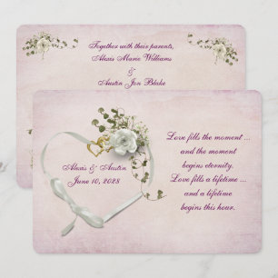 Convite Anéis de casamento e fita