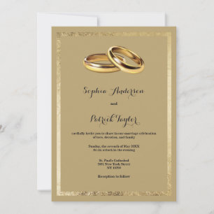 Convite Anéis de casamento elegantes modernos de caramelo