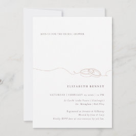 Convite Anéis de Casamento Simples | Chá de panela rosa pá