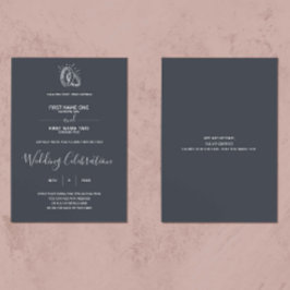 Convite Anéis de casamentos fundo escuro elegante