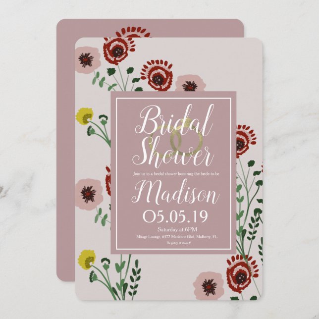 Convite Anéis De Folha De Chá de panela Incorporado (Frente/Verso)