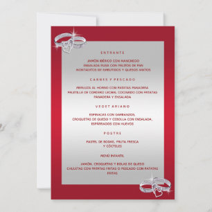 Convite Anéis De Noiva, De Prata E Vermelho Menu