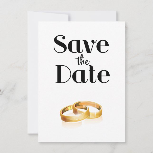 Convite Anéis de Noivado Save the Date (Verso)