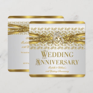 Convite Anéis de Ouro de Aniversário de 50 Anos de Casamen