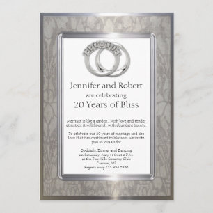 Convite Anéis de Platina 20º Aniversário de Casamento