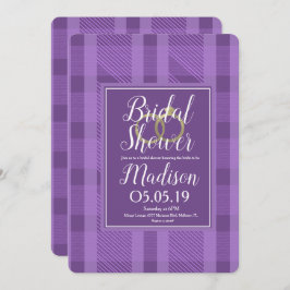 Convite Anéis de Xadrez violeta violeta chá de panela