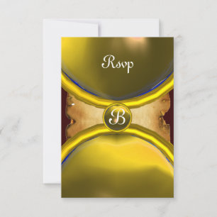 Convite ANÉIS MÁGICOS, amarelo da gema do rsvp do