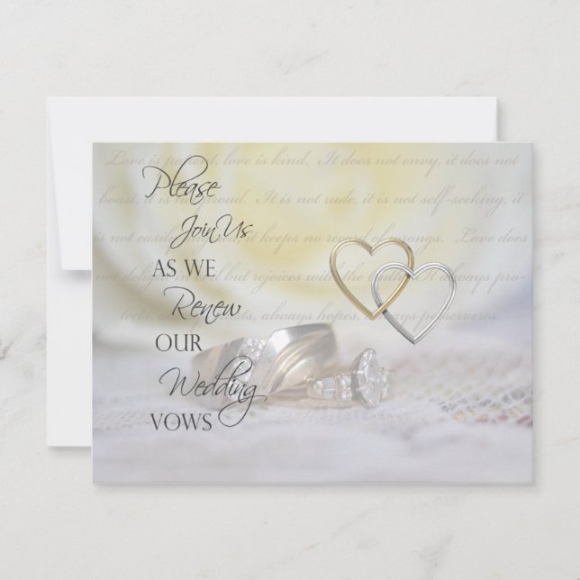 Convite Anéis Vow Renewation Invitation (Frente)