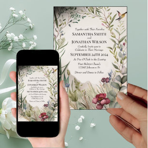 Convite Anel BOHO de Flores e Branches