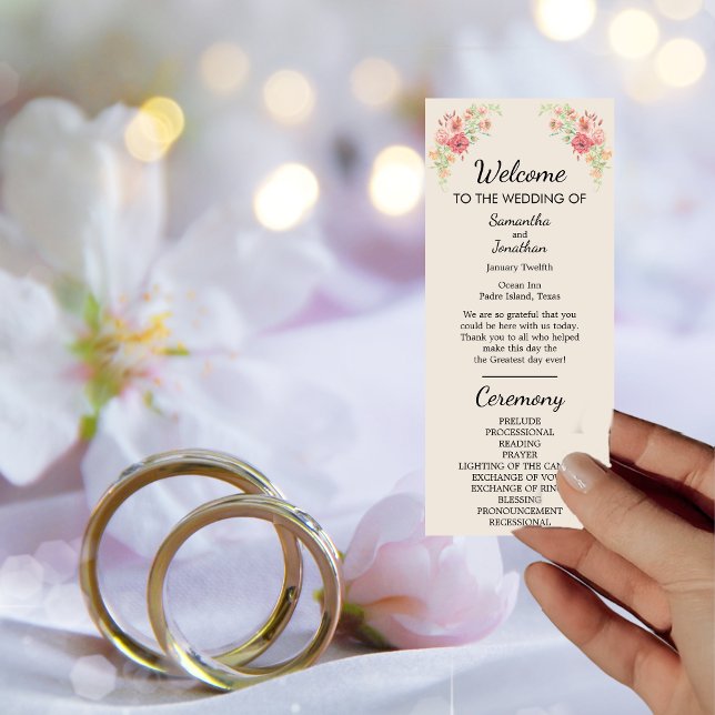 Convite Anel de Aquarela de Flores no bege (Criador carregado)