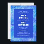 Convite Anel de Aquarela Estrelas Bar Azul Bat Mitzvah<br><div class="desc">Cartão perfeito para anunciar um morcego mitzvah, bar mitzvah ou outra celebração judaica! A mão fez arte para você. TOTALMENTE PERSONALIZÁVEL! Clique em "Personalizar" acima para editar o texto. Clique em "editar usando a ferramenta design" para ajustar as fontes, cores e posicionamentos e para excluir o design traseiro, se preferir...</div>