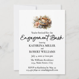 Convite Anel de Casamento Encantado, Noivado Bash