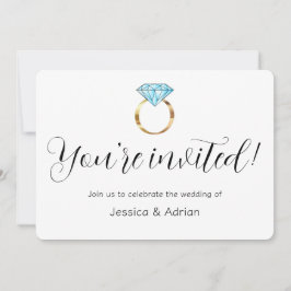 Convite Anel de Diamante Azul Bebê Casamento