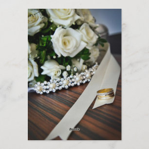 Convite Anel de Diamante Ouro Elegante Pérola Bouquet Casa