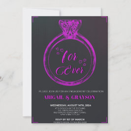 Convite Anel de Diamante Roxo Iluminando Para Sempre O Amo
