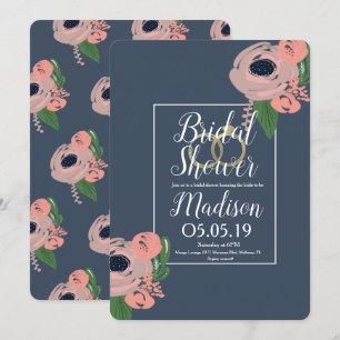 Convite Anel de folha de ouro rosa rosa sofisticado