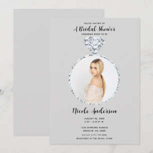 Convite Anel de Noivado e Casamento Grey Diamond Presente