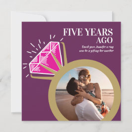 Convite Anel de ouro com turmalina rosa do 5º aniversário